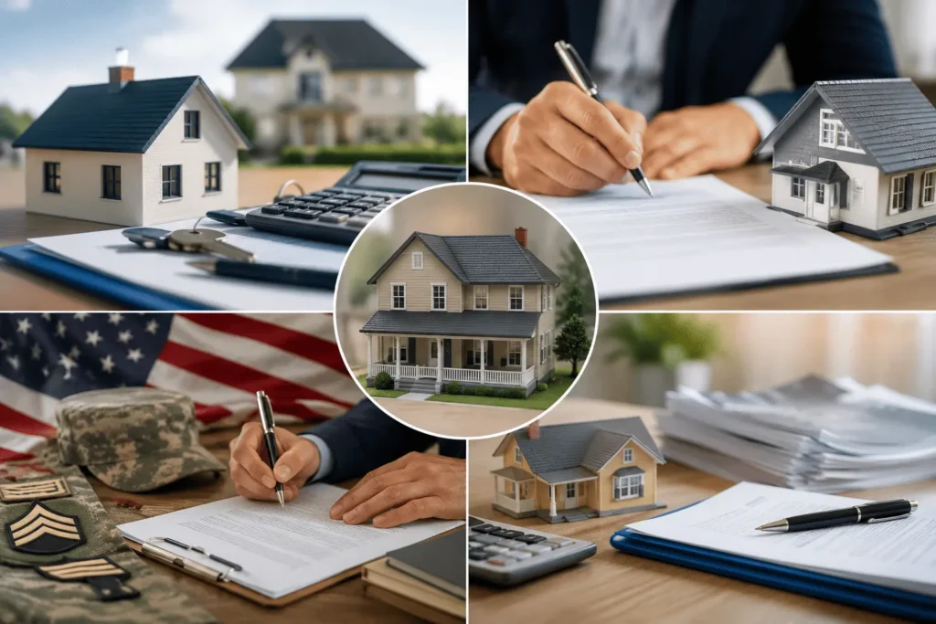PHH mortgage services loan types comparison showing FHA, VA, refinance, and home financing options