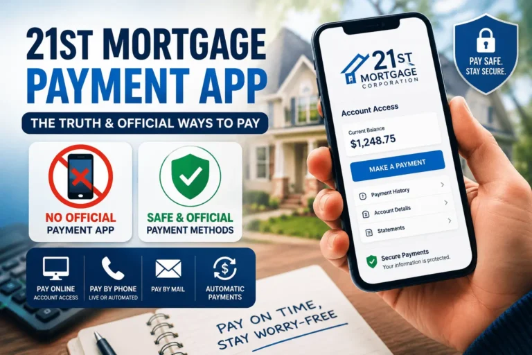 21st Mortgage Payment App guide showing official payment methods, secure online account access, phone payments, and safe mortgage payment options.
